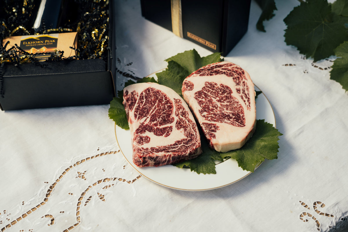 Wine & Wagyu Box- Ribeye – Sakura Wagyu Farms
